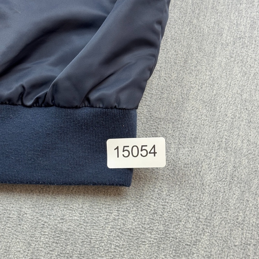 True Religion Bomber Jacket Mens Small Blue Quilted Full Zip Hooded Pockets Coat - Picture 13 of 13